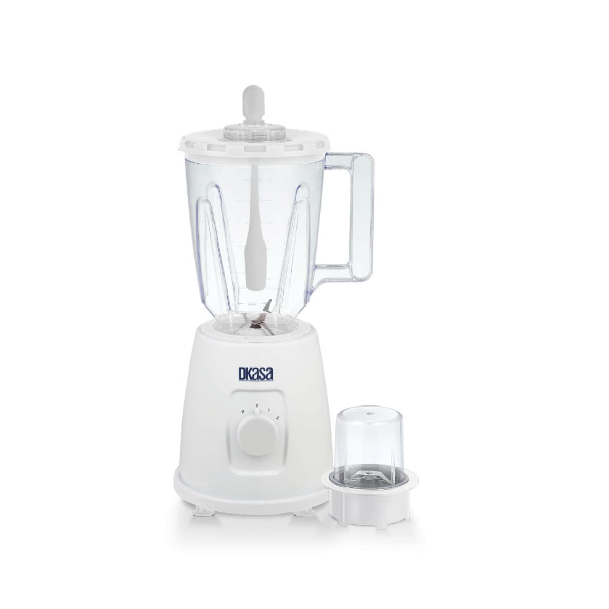 Licuadora Práctica 2 Velocidades Color Blanco, Vaso plástico + Mini Picatodo